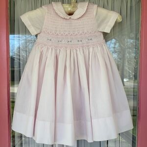 Pink Smocked Kids Dress
